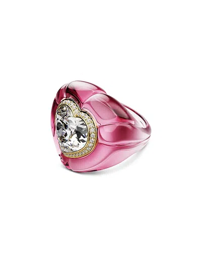 Swarovski Dulcis Multicolor Crystal Heart Statement Ring In Pink