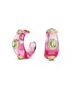 Swarovski Dulcis Mixed Cuts Multicolored Gold-tone Plated Cuff Bracelet In Pink/green