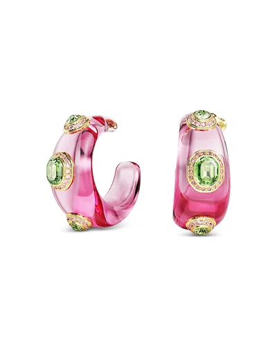 SWAROVSKI DULCIS MULTICOLOR CRYSTAL MEDIUM HOOP EARRINGS