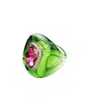 Swarovski Dulcis Multicolor Crystal Statement Ring In Green