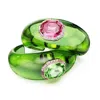 Swarovski Dulcis Octagon Cut Pave Gold-tone Plated Cuff Bracelet Set In Green