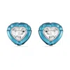 Swarovski Dulcis Heart Cut Clip Earrings In Blau