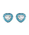 Swarovski Dulcis Heart Cut Clip Earrings In Blue