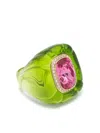 Swarovski Dulcis Multicolor Crystal Statement Ring In Green