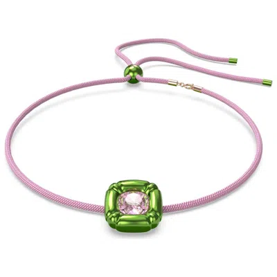 Swarovski Green Cushion Cut Dulcis Necklace In Purple | ModeSens