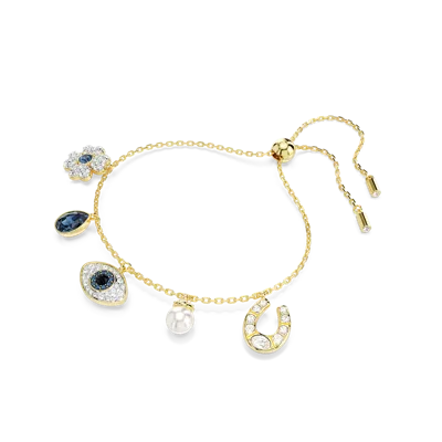Swarovski Symbolic Charms Bracelet In Blue/gold Tone Plated