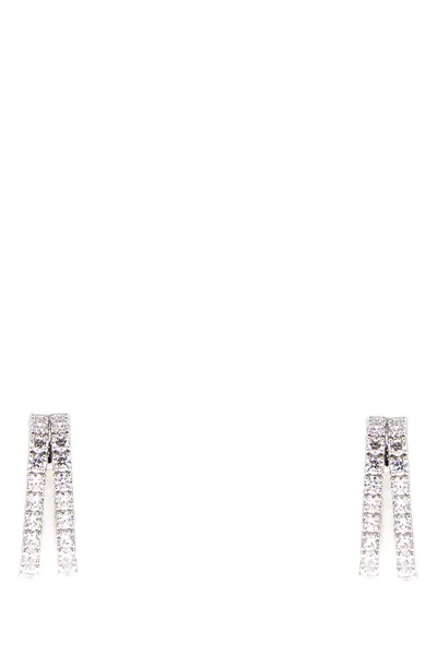 Swarovski Embellished Metal Matrix Earrings In Metallic