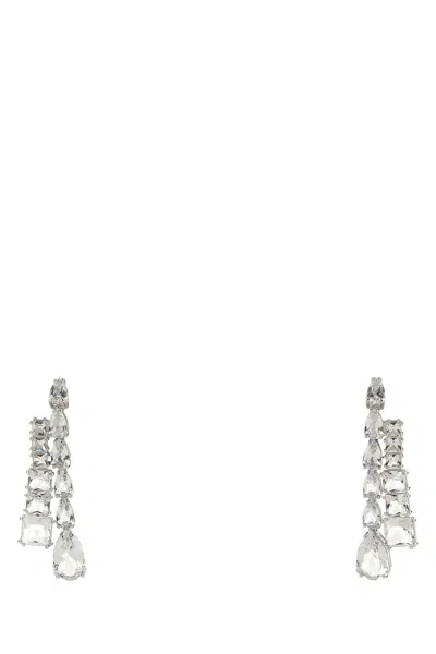 Swarovski Embellished Metal Matrix Earrings In Metallic