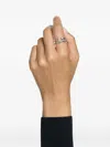 Swarovski Embellished Rings (set Of Two) In Metallic