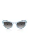 Swarovski Womens Blue Sk7011 Cat-eye Gem-embellished Metal Sunglasses In Blue