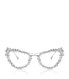 Swarovski Womens Sk7011 Cat-eye Gem-embellished Metal Optical Glasses Silver In Silver