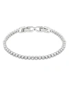 Swarovski Rose Gold-tone Crystal Tennis Bracelet In Silver