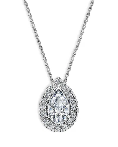 Swarovski Eternity Certified Lab Grown Diamond Pear Halo Pendant Necklace, 15.87-17.87 In Gold