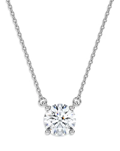 Swarovski Eternity Certified Lab Grown Diamond Solitaire Pendant Necklace, 15.87-17.87 In Silver