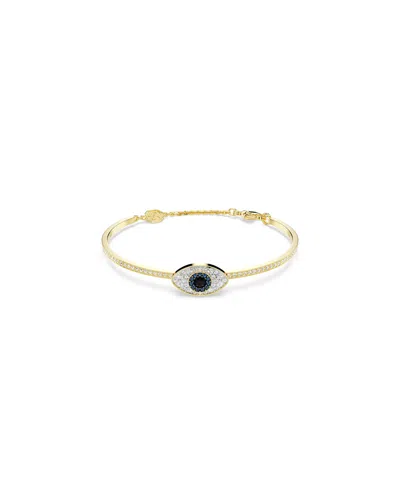 SWAROVSKI EVIL EYE, BLUE, GOLD-TONE PLATED SYMBOLICA BANGLE