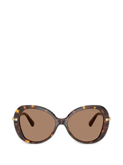 Swarovski Eyewear Butterfly-frame Sunglasses In Braun
