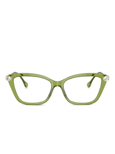 Swarovski Eyewear Brille Im Cat-eye-design In Green