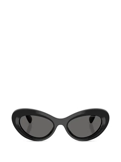 Swarovski Eyewear 猫眼镜框太阳眼镜 In Black