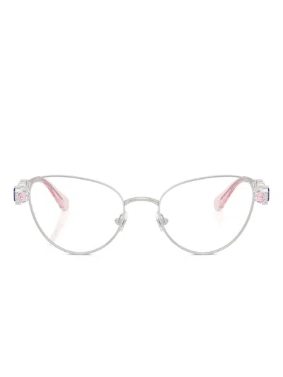 Swarovski Eyewear Crystal-embellished Cat-eye Glasses In Silver