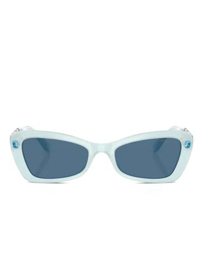 Swarovski Eyewear Crystal-embellished Cat-eye Sunglasses In Blue