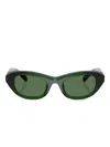 Swarovski Eyewear Crystal-embellished Oval-frame Sunglasses In Green