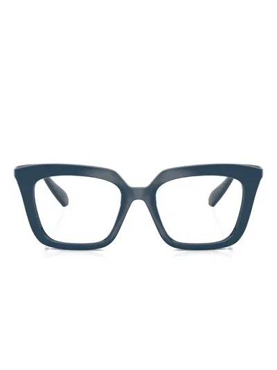Swarovski Eyewear Crystal-embellished Square-frame Glasses In Blue