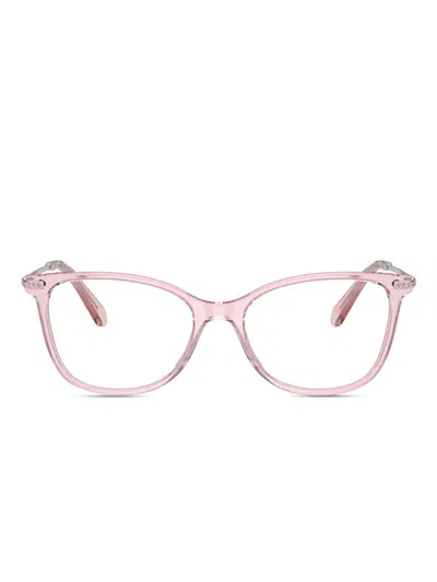 Swarovski Eyewear Crystal-embellished Square-frame Glasses In Pink