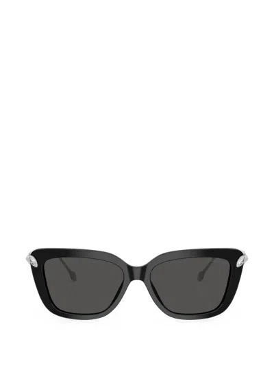 Swarovski Eyewear Crystal-embellished Cat-eye Frame Sunglasses In Black