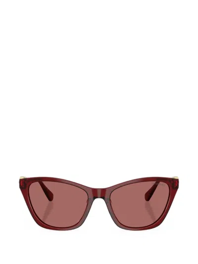Swarovski Eyewear Crystal-embellished Cat-eye Frame Sunglasses In Red