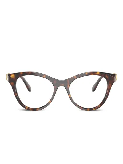 Swarovski Eyewear Crystal-embellished Cat-eye Glasses In Brown