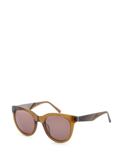 Swarovski Eyewear 크리스털 장식 캣아이 선글라스 In 그린