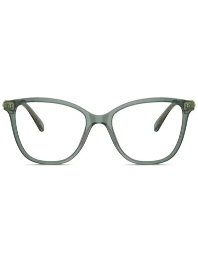 Swarovski Eyewear Crystal-embellished Glasses In Green