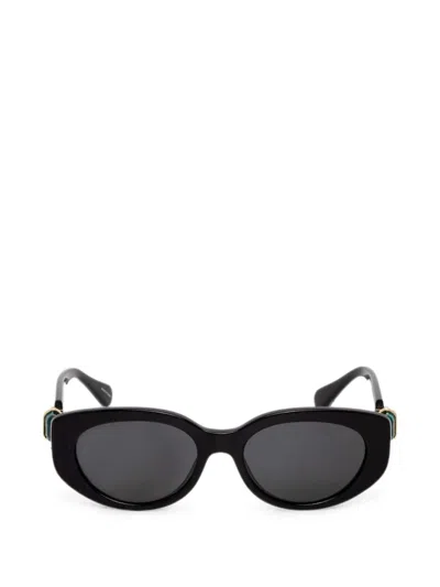 Swarovski Eyewear Crystal-embellished Oval-frame Sunglasses In Black