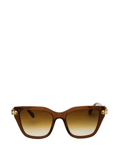 Swarovski Eyewear Crystal-embellished Rectangle-frame Sunglasses In Brown