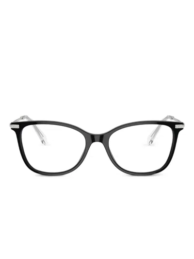 Swarovski Eyewear Crystal-embellished Square-frame Glasses In Black