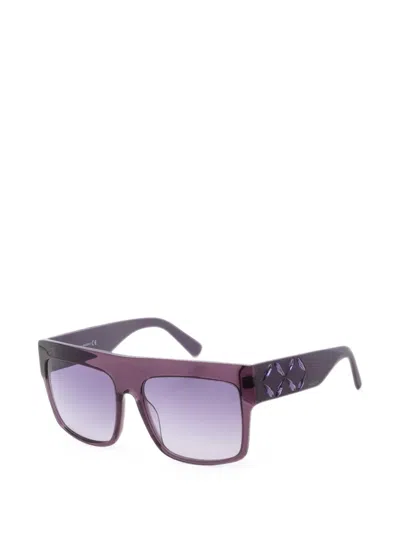 Swarovski Eyewear Crystal-embellished Square-frame Sunglasses In Violett