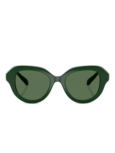 Swarovski Eyewear Crystal-embellished Sunglasses In 그린