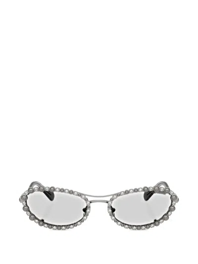 Swarovski Eyewear Crystal-embellished Sunglasses In Silver