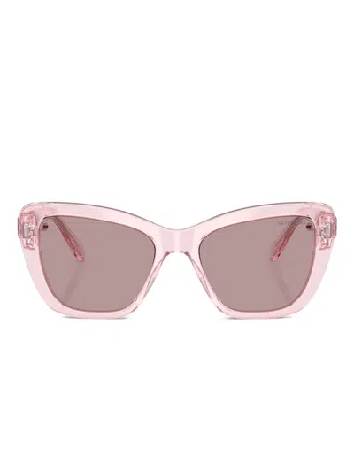 Swarovski Eyewear Cat-eye-sonnenbrille Mit Kristallen In Pink