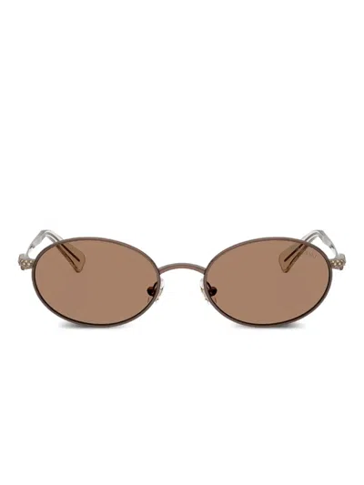 Swarovski Eyewear Oval-frame Sunglasses In Brown