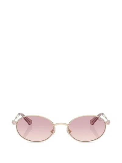 Swarovski Eyewear Oval-frame Sunglasses In Gold