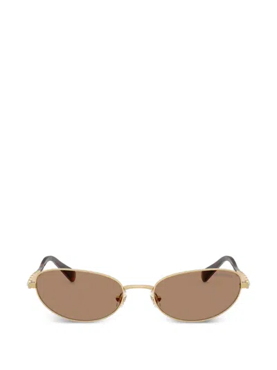 Swarovski Eyewear 椭圆形镜框太阳眼镜 In Gold