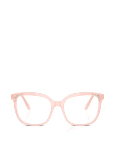 Swarovski Eyewear Rhinestone-embellished Square-frame Glasses In Pink