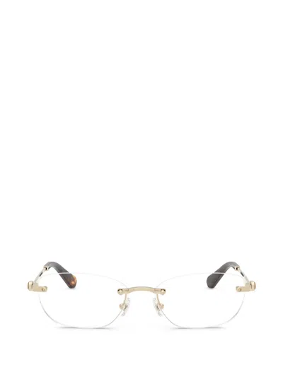 Swarovski Eyewear Rimless Oval-frame Glasses In Gold
