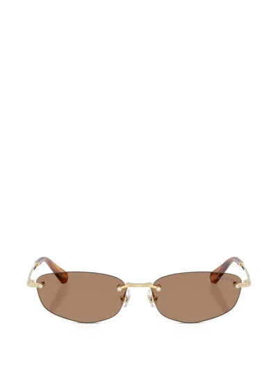Swarovski Eyewear Rahmenlose Sonnenbrille Mit Ovalem Gestell In Gold
