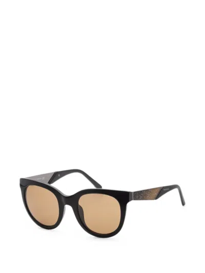 Swarovski Eyewear 라운드 프레임 선글라스 In 블랙