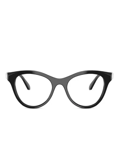 Swarovski Eyewear Sk2036 Crystal-embellished Cat-eye Glasses In Black