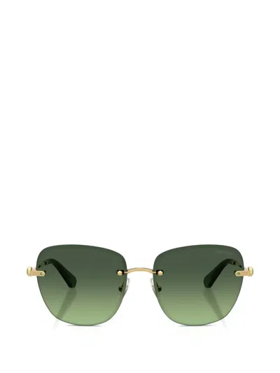 Swarovski Eyewear Square-frame Rimless Sunglasses In Gold