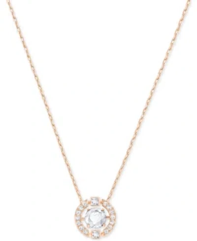 Swarovski Floating Crystal Pendant Necklace In Rose Gold