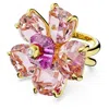 Swarovski Florere Motif Ring Double Shank Gold Shiny Pink In Pink